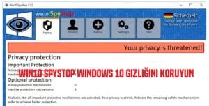 Win10 SpyStop Windows 10 Gizliğini Koruyun