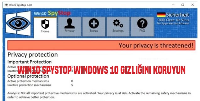 Win10 SpyStop Windows 10 Gizliğini Koruyun