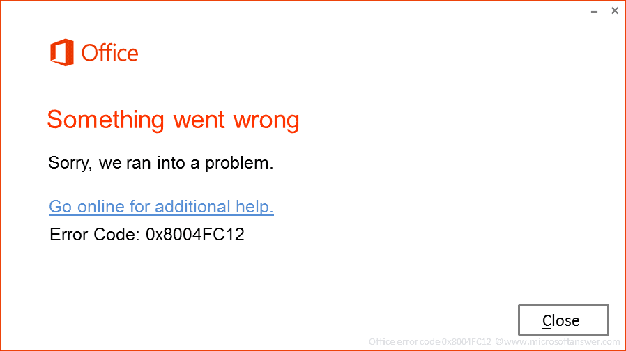 Office 365 hata iletisi 0x8004FC12