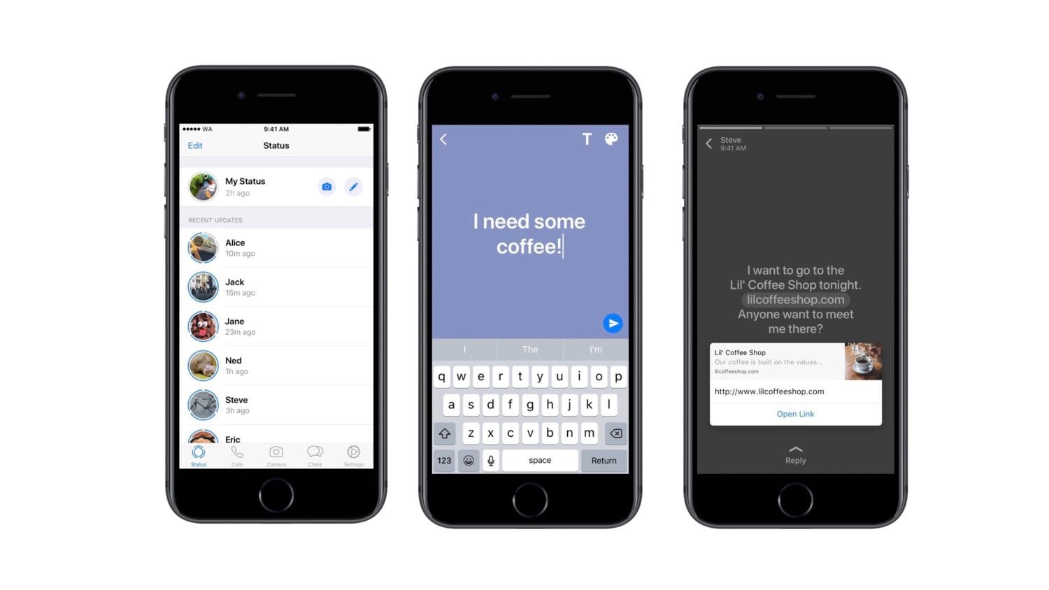 WhatsApp yeni metin tabanlı durum özelliklerini duyurdu