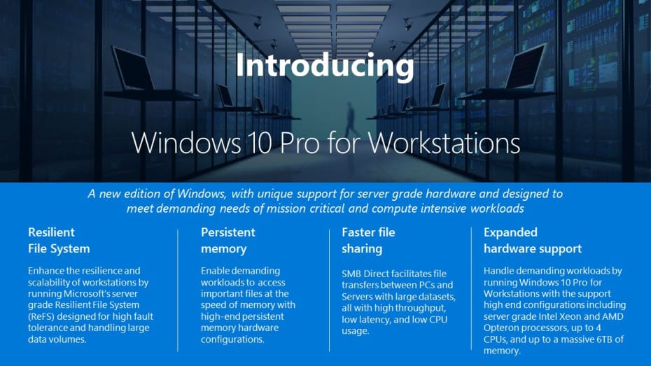 Windows 10 Pro for Workstations duyurdu