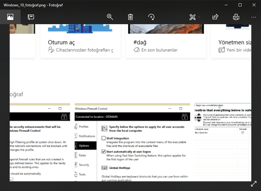 Windows 10’da Fotoğraflarda fare tekeriyle yakınlaştırmayı etkinleştir