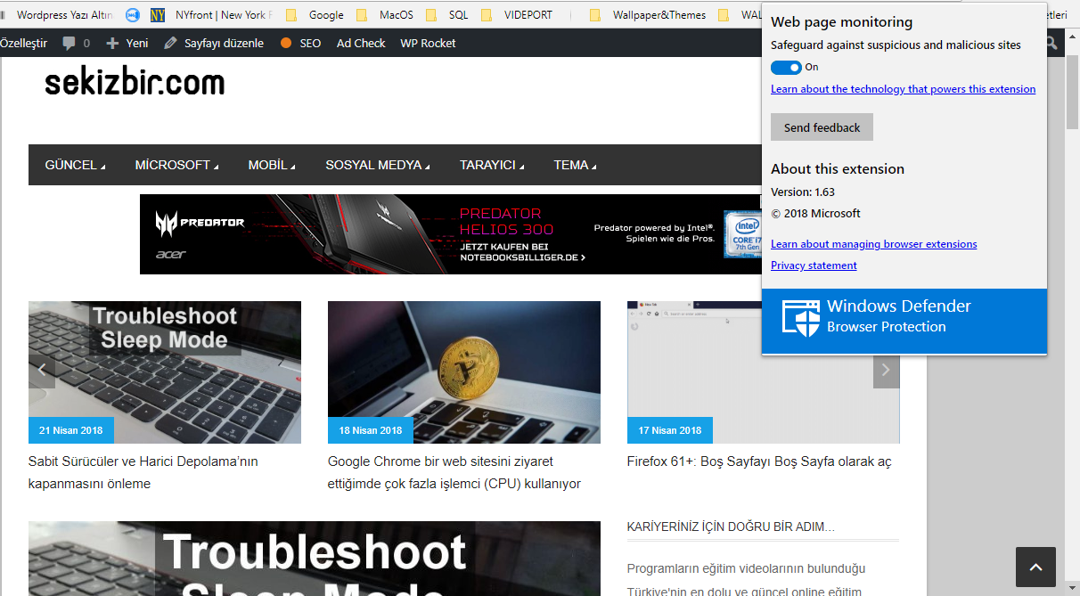 Google Chrome için Windows Defender Tarayıcı koruması ilk bakış