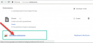 Chrome:restore Daha fazla uzantı bağlantısı al