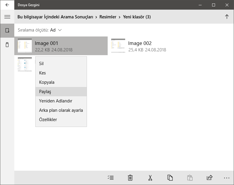 Windows 10′ da yeni bir Explorer