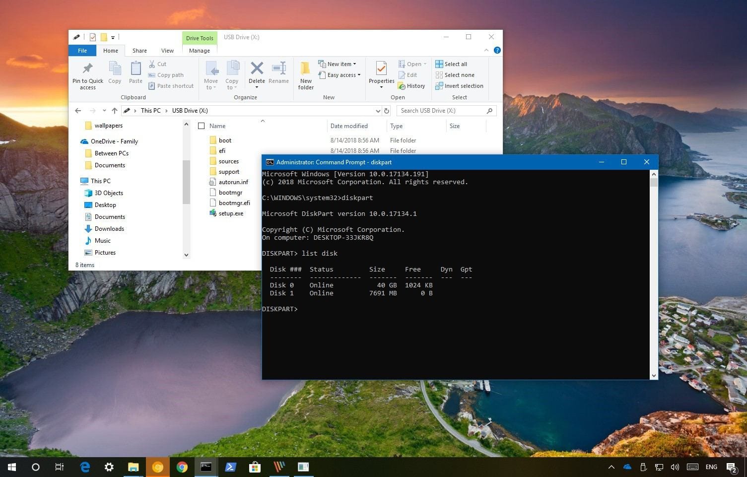 Komut İstemi’ni kullanarak Windows 10’u yüklemek için önyüklenebilir bir USB nasıl oluşturulur
