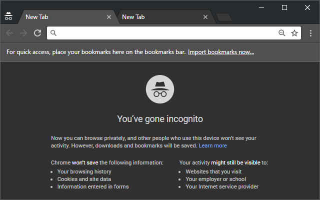 Google Chrome’da Gizli Modu devre dışı bırakma