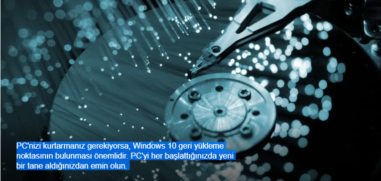 Windows 10’u başlangıçta sistem geri yükleme noktasını otomatik olarak oluşturmak için yapılandırma