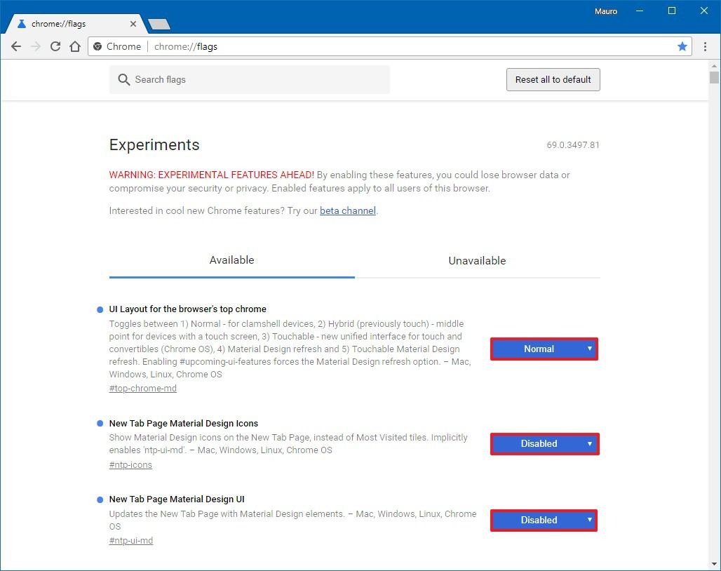 Chrome 69 yeni materyal tasarım arayüzü nasıl devre dışı bırakılır