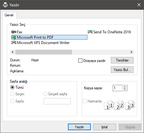 Windows 10′ da Microsoft Print to PDF’ i kullanmanın 5 yolu