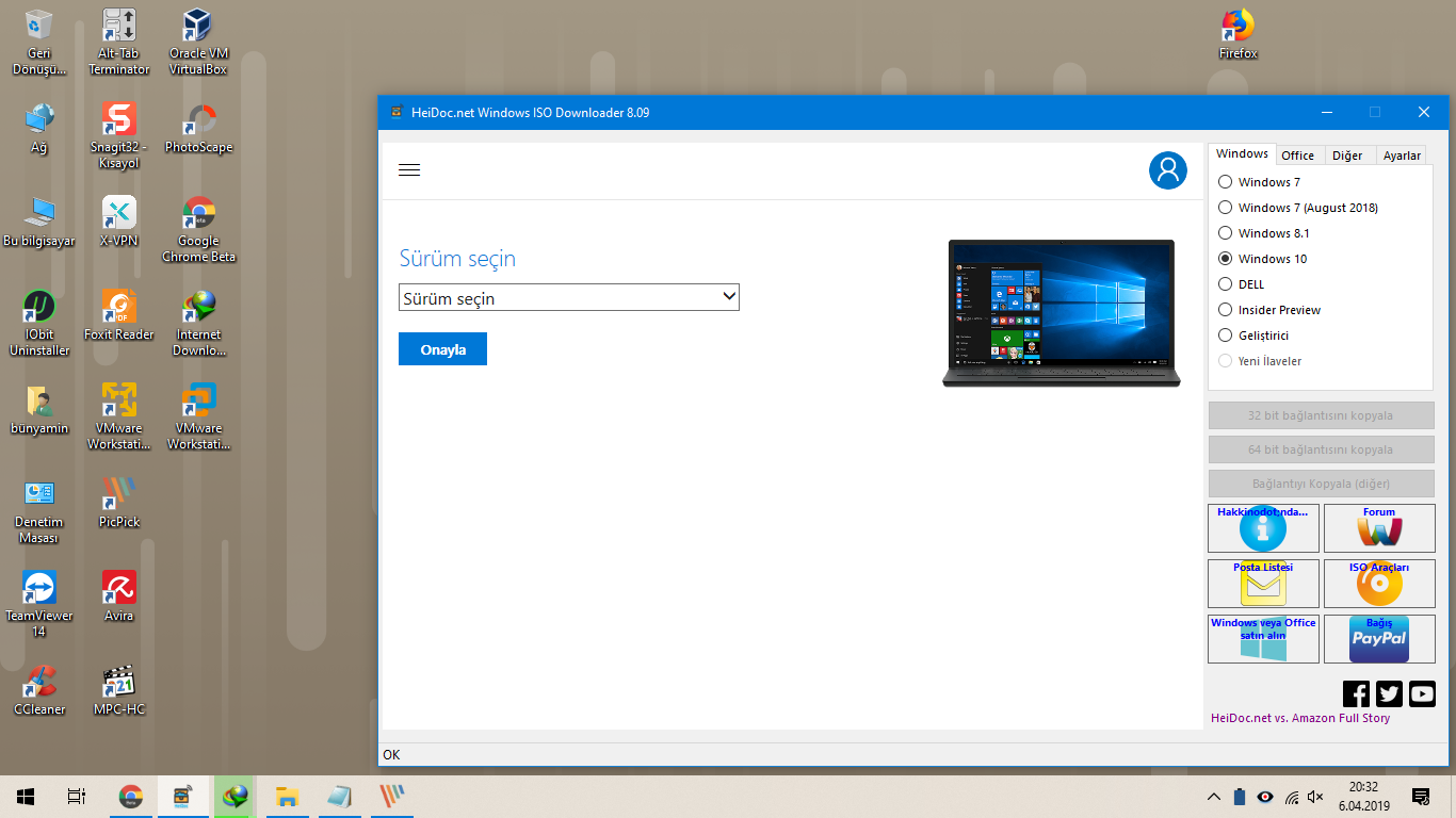 Windows ve Office ISO Download Tool 8.09