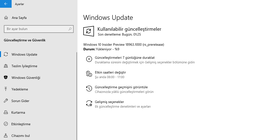 Windows 10 Insider Build 18963 yayınlandı! Hemen indir