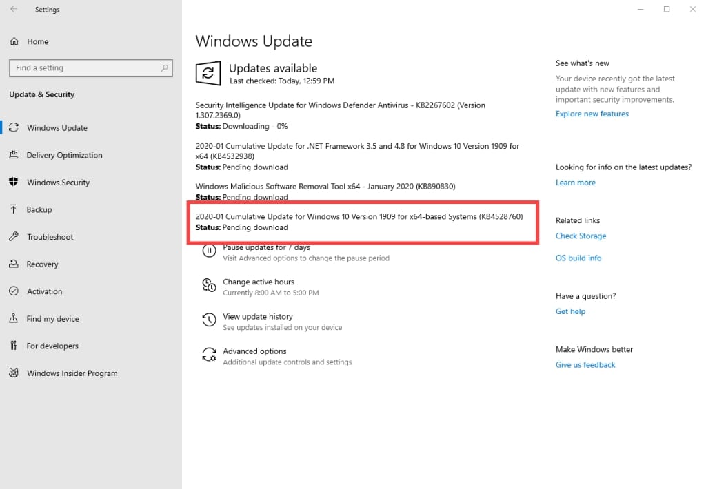 Windows 10 KB4528760 güvenlik güncelleştirmesi