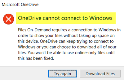 OneDrive dosyalarına erişirken Windows bağlanamıyor hatası veriyor
