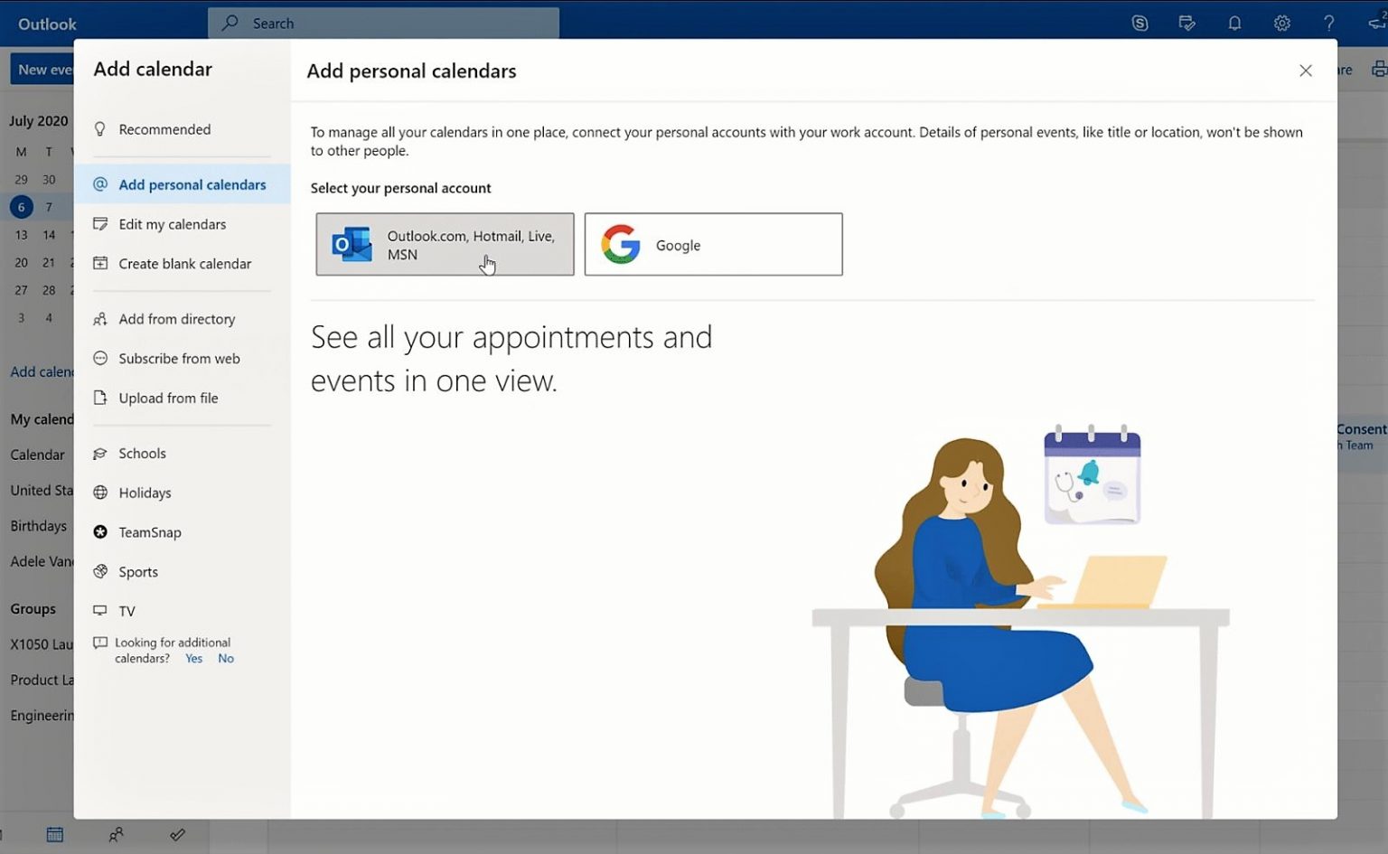 Google Takvim’i Outlook web’e bağlama