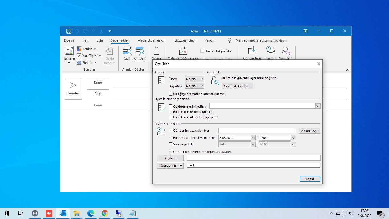 Outlook uygulamasında e-posta nasıl planlanır