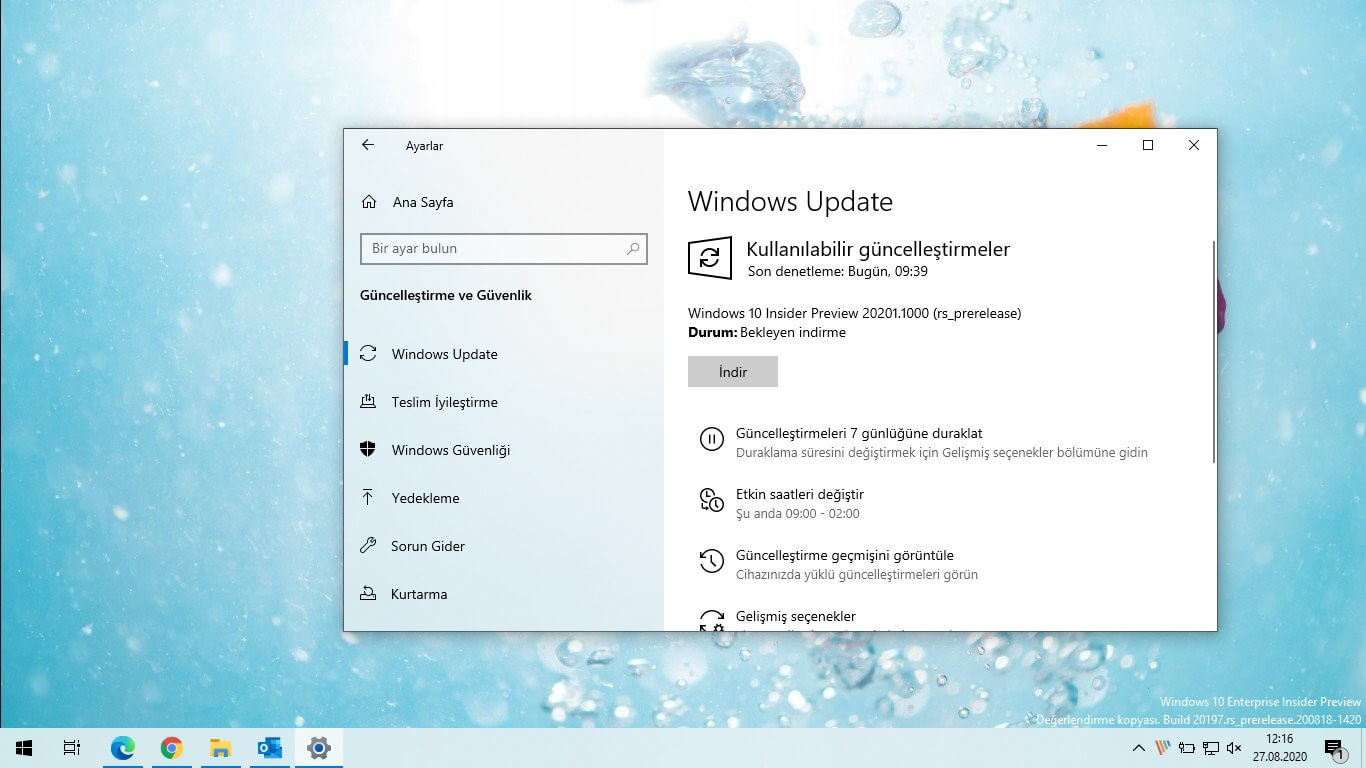 Windows 10 build 20201 Yayınlandı