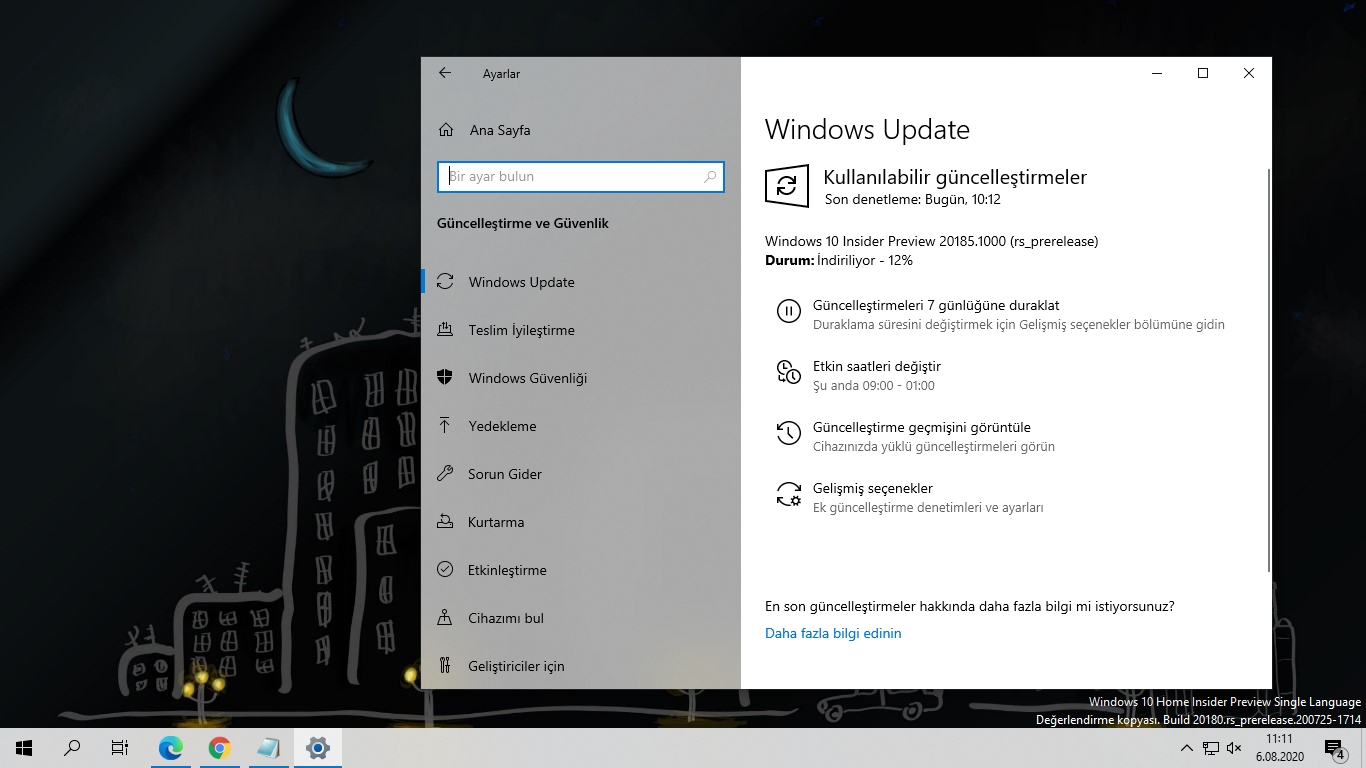 Windows 10 Build 20185 Yayınlandı hemen indir