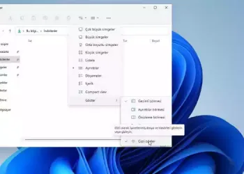 Windows 11′ de Dosya Gezgini’nde gizli dosyalar nasıl gösterilir