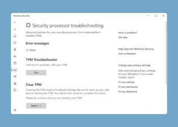 Windows 11, Güvenlik Uygulamasına Yeni TPM Sorun Gidericisi Ekliyor