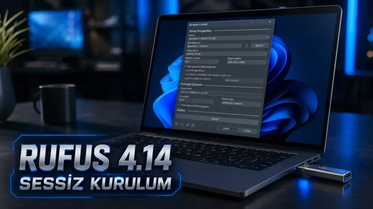 Rufus 4.14 Çıktı: Windows 11 İçin Sessiz Kurulum