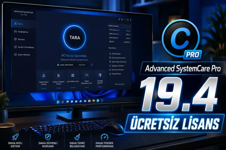 Advanced SystemCare Pro Ücretsiz Lisans (19.4 Kurulum)