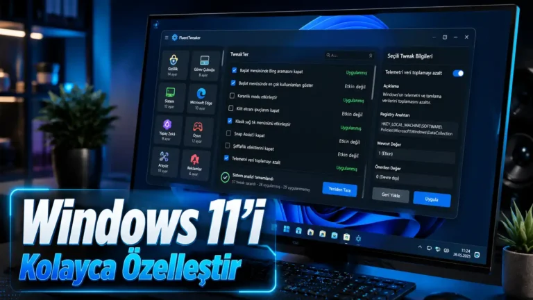 FluentTweaker: Windows 11’i Registry Düzenlemeden Özelleştirin