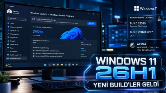 Windows 11 26H1 ve Build 29599 Yenilikleri