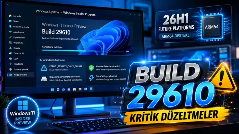 Windows 11 Build 29610 ile Gelen Kritik İyileştirmeler